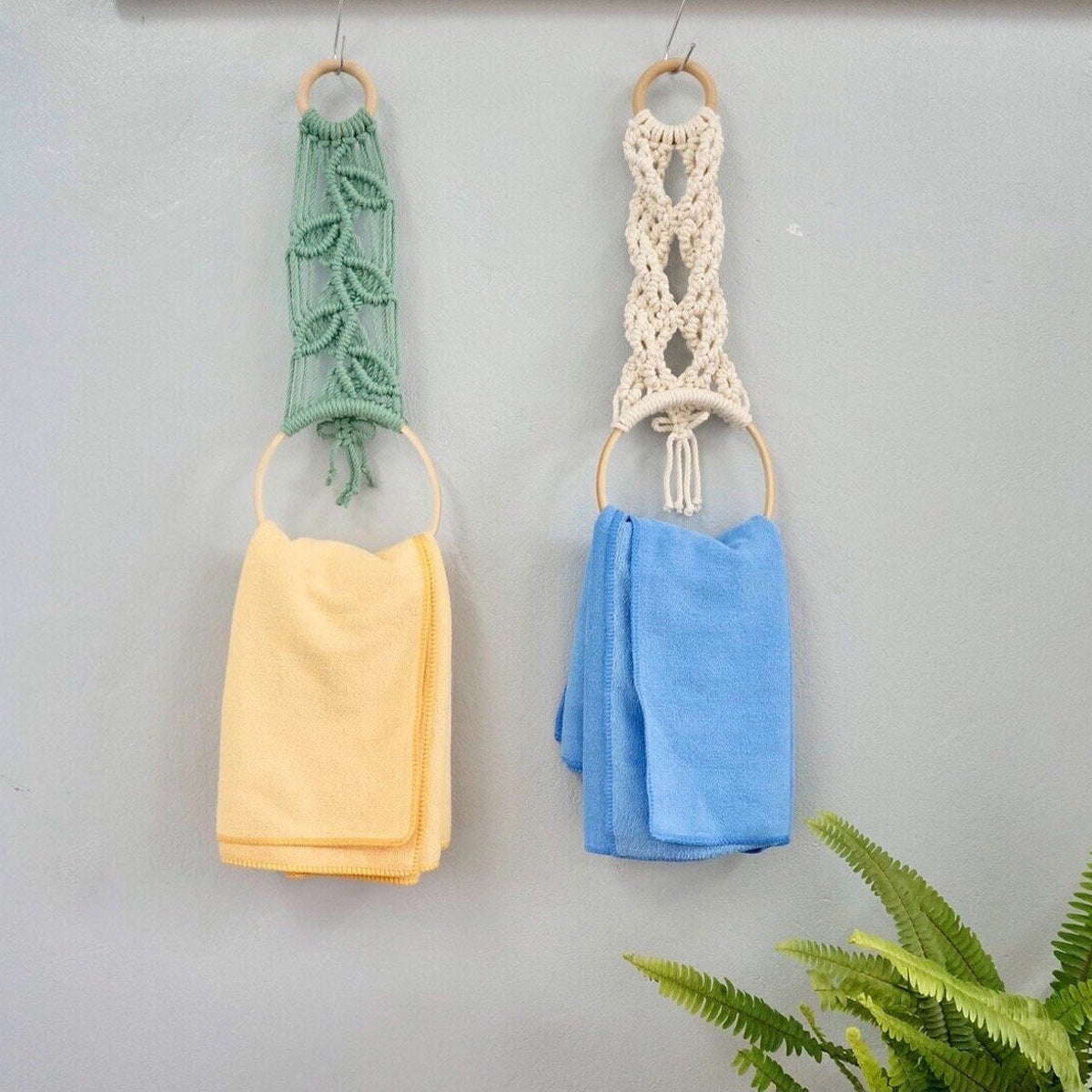 Decorative Macrame Towel Holder | High & Bury