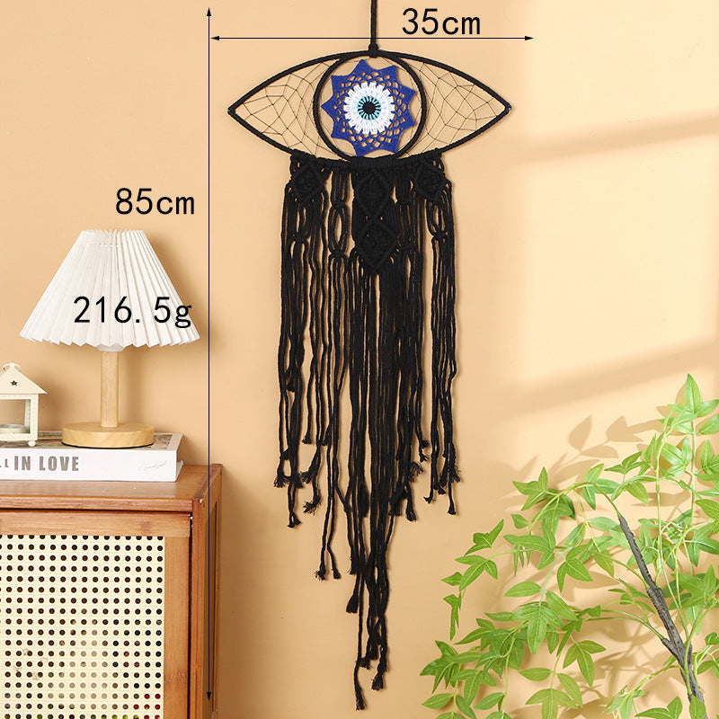 Decorative Macrame Wall Art White Black | High & Bury