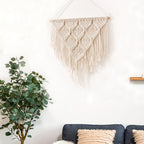 Decorative Macrame Wall Hanging Art A50 50Cm Off-White | High & Bury