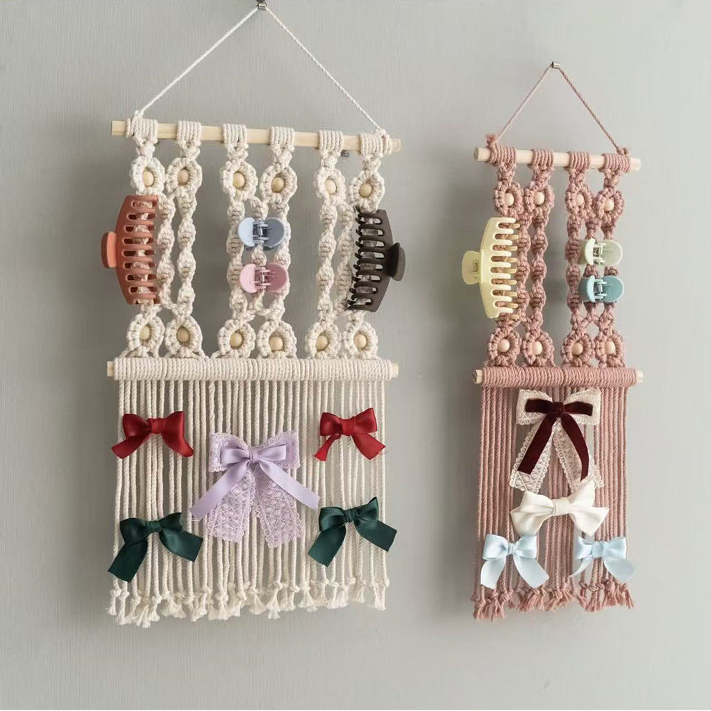 Decorative Macrame Wall Hanging Art with Natural Beaded Detailing | High & Bury