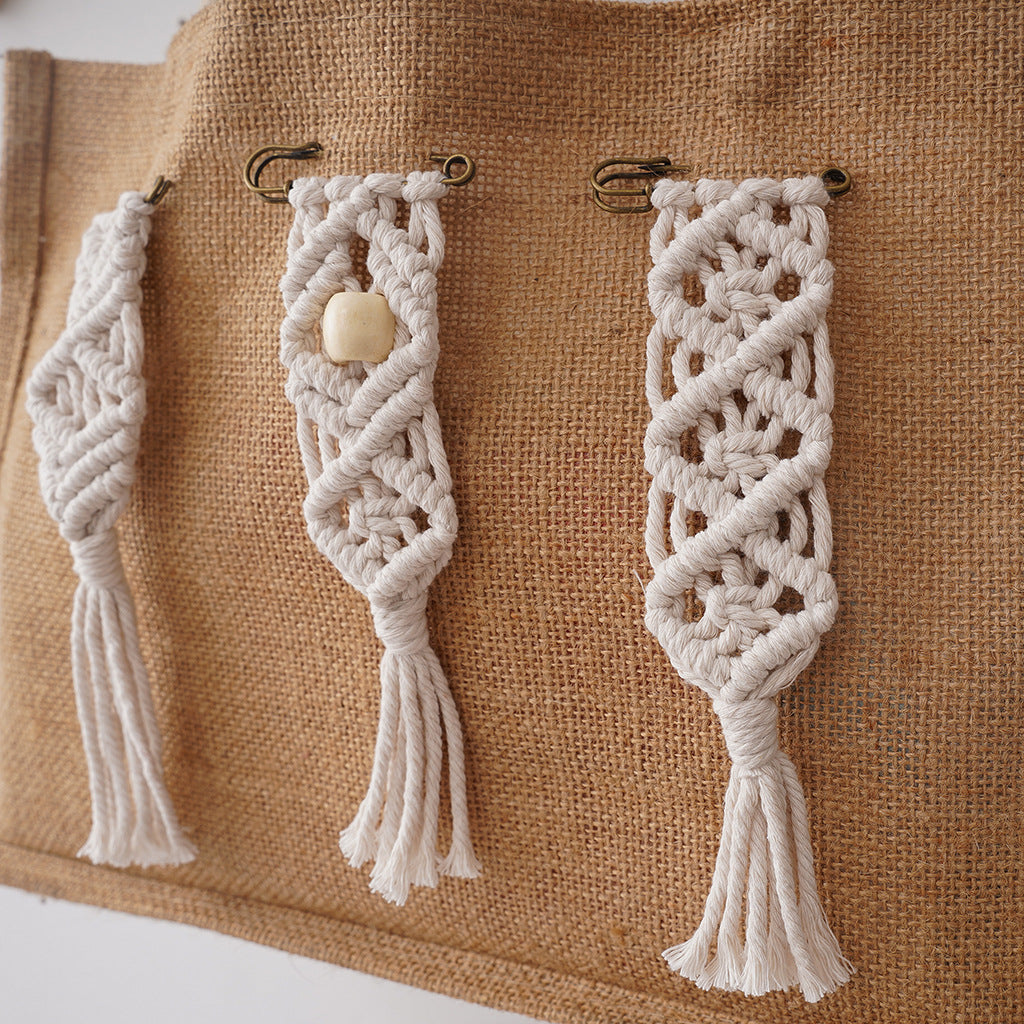 Decorative Macrame Wall Hanging Organizer Storage Containers | High & Bury