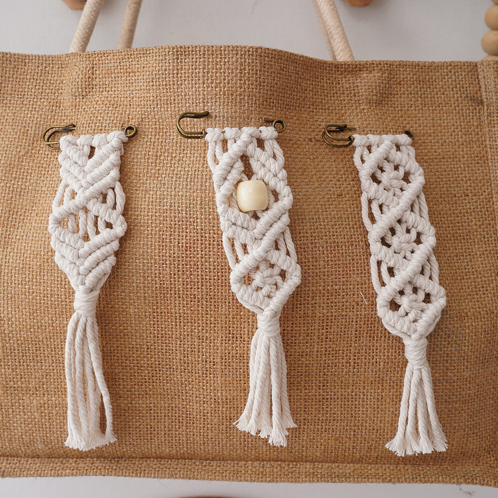 Decorative Macrame Wall Hanging Organizer Storage Containers | High & Bury