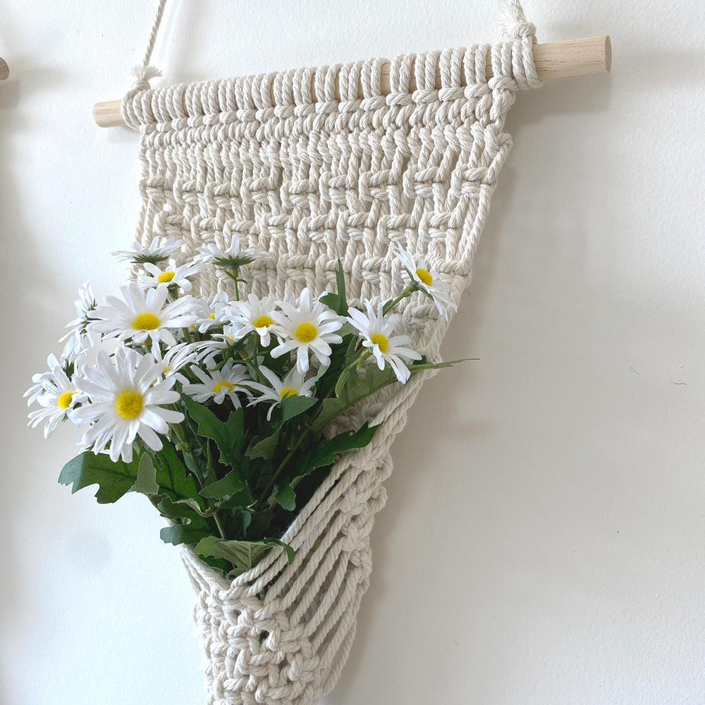 Decorative Macrame Wall Hanging with Elegant Fringed Tassels | High & Bury