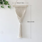 Decorative Macrame Wall Hanging with Elegant Fringed Tassels | High & Bury