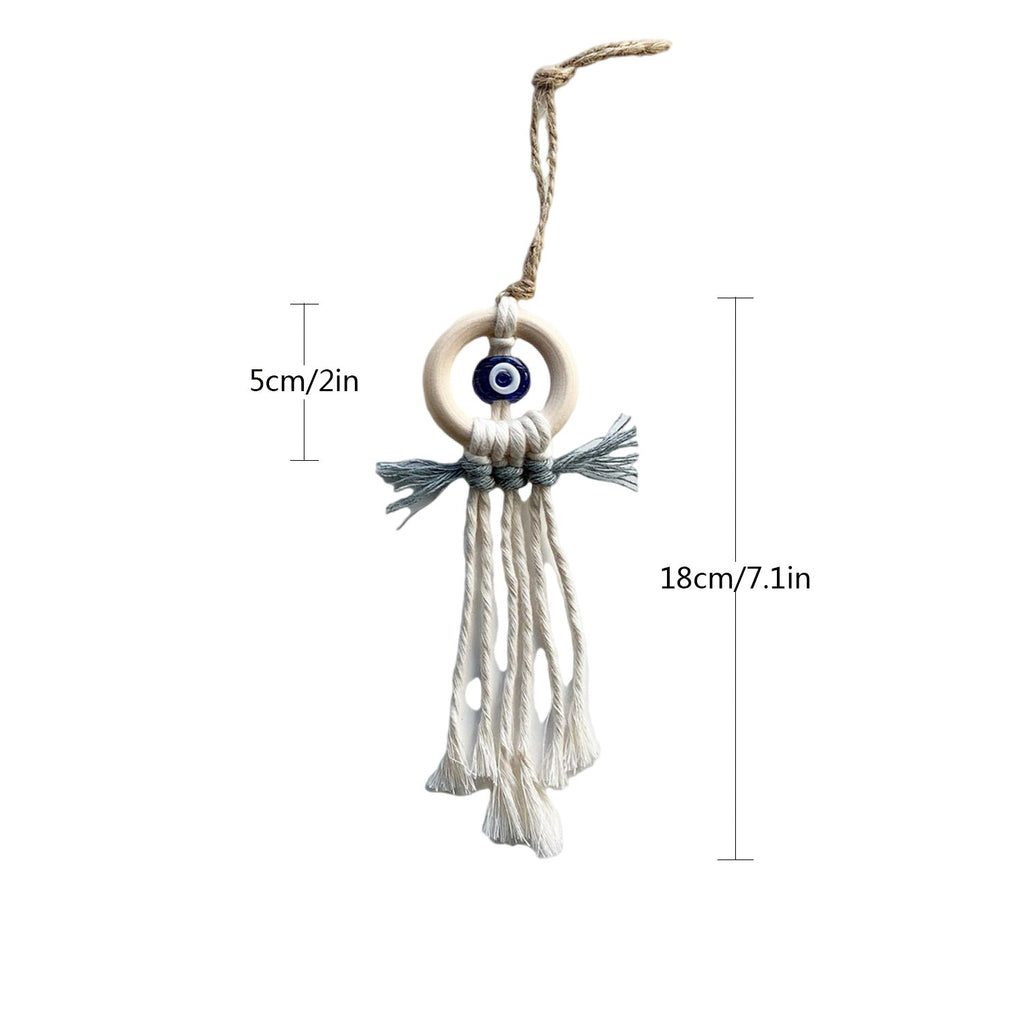 Decorative Macrame Wall Hanging with Evil Eye Design | High & Bury