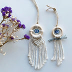 Decorative Macrame Wall Hanging with Evil Eye Design | High & Bury