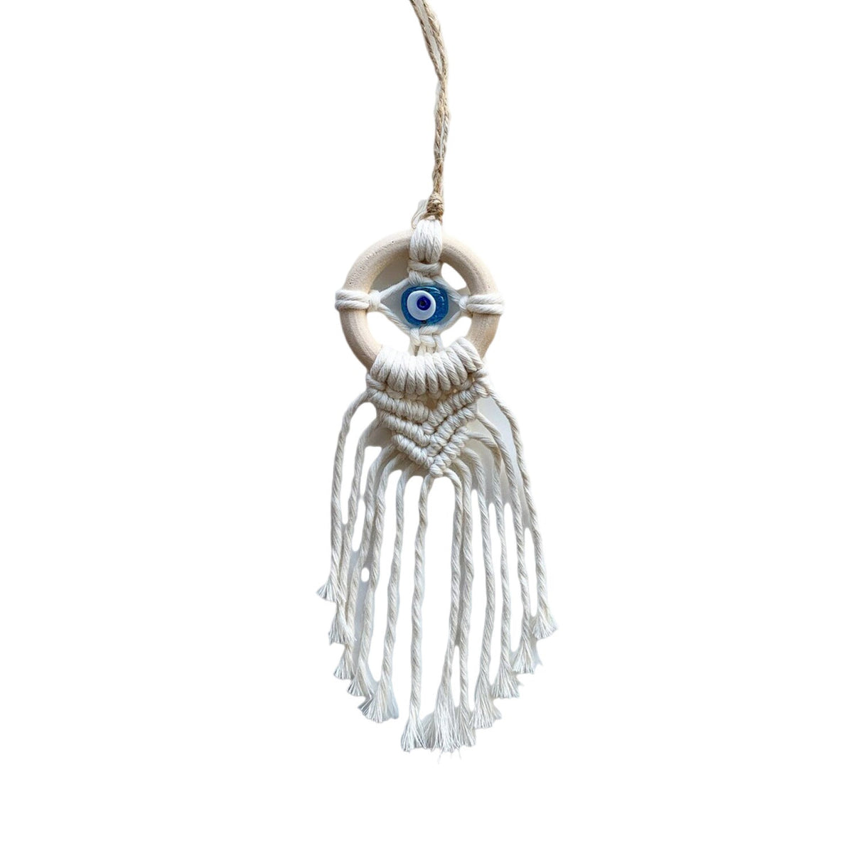 Decorative Macrame Wall Hanging with Evil Eye Design | High & Bury