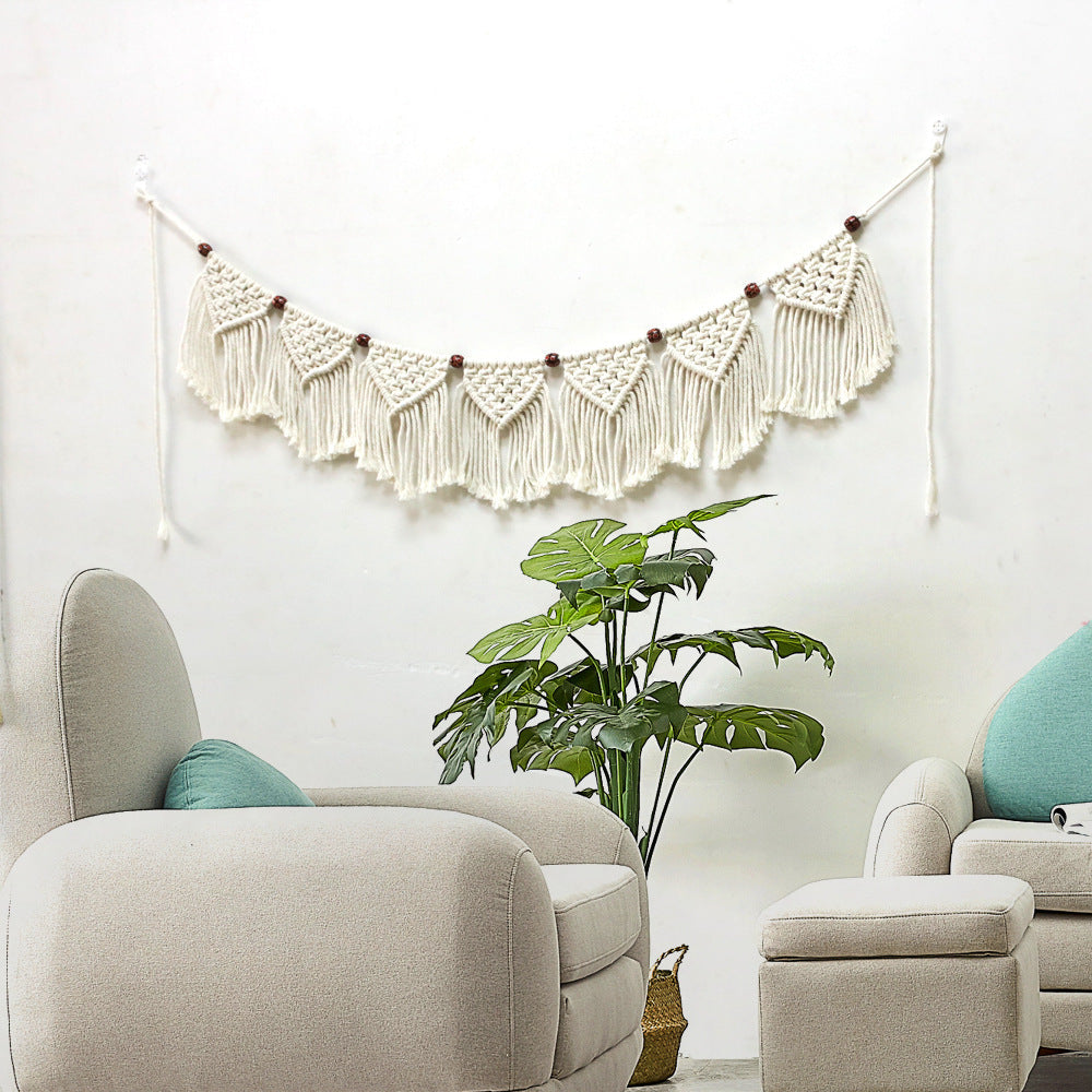 Decorative Macrame Wall Hanging with Ornate Fringes | High & Bury