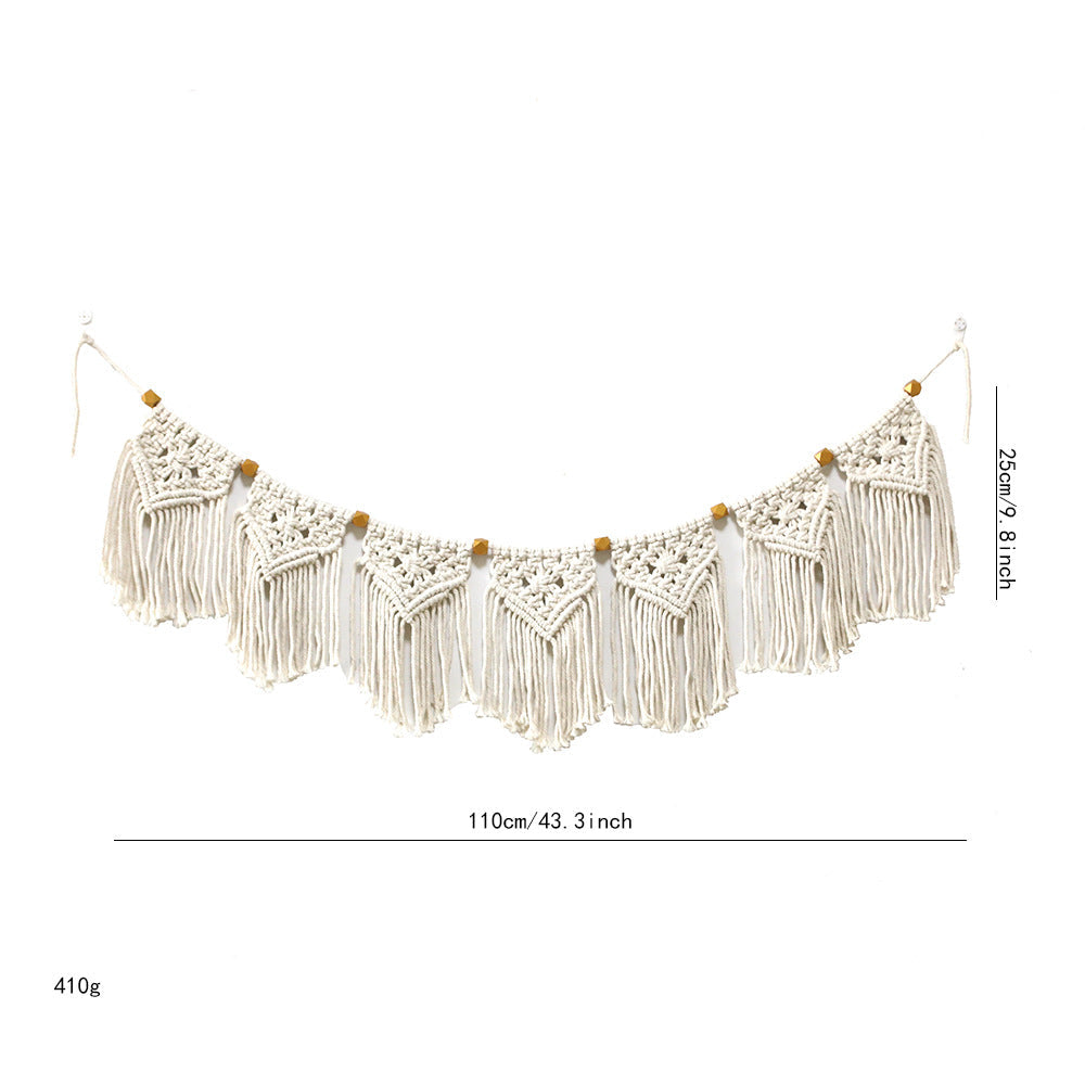 Decorative Macrame Wall Hanging with Ornate Fringes | High & Bury