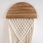Decorative Macrame Wall Hanging with Wooden Accents | High & Bury
