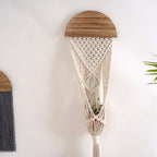 Decorative Macrame Wall Hanging with Wooden Accents | High & Bury