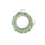 Decorative Macrame Wall Mirror Green | High & Bury