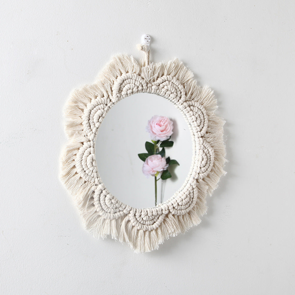 Decorative Macrame Wall Mirror Model Mehh | High & Bury