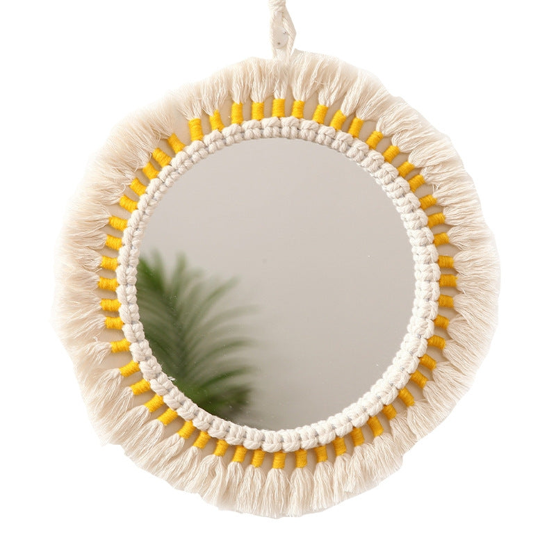 Decorative Macrame Wall Mirror Model Mehh | High & Bury