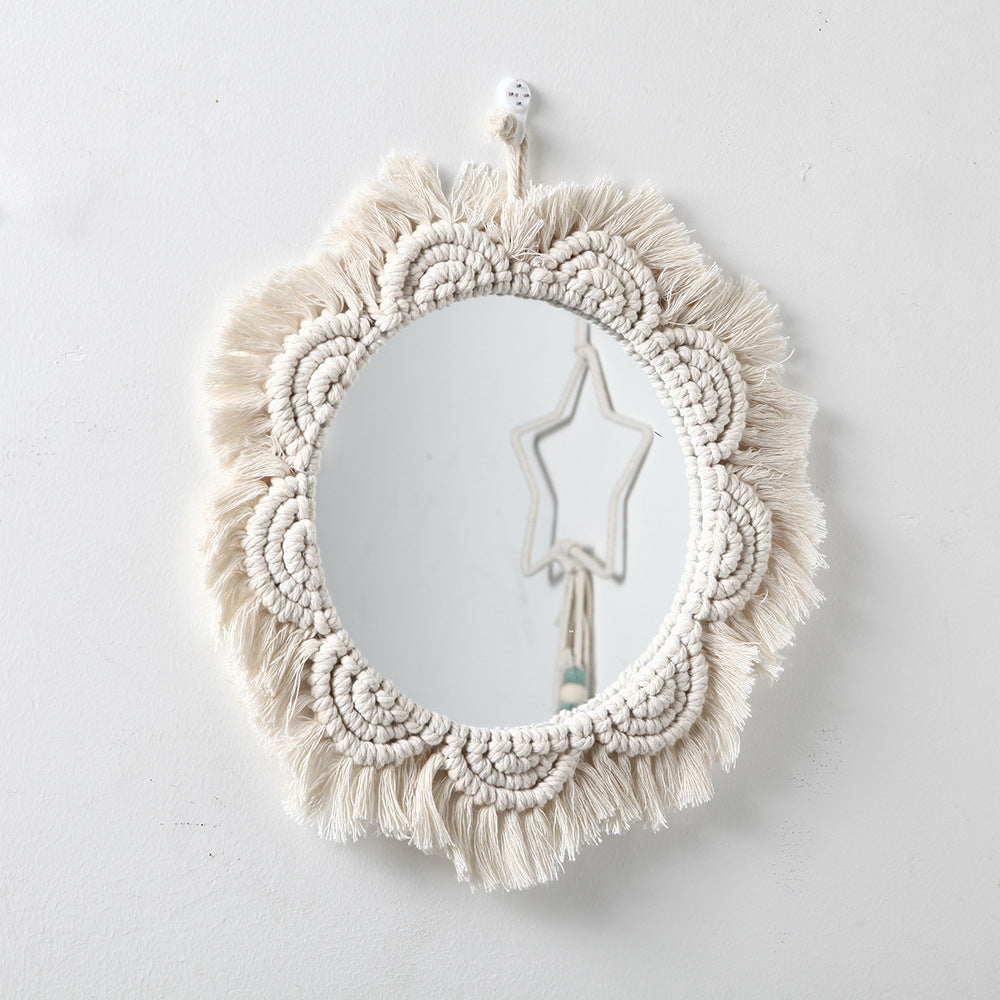 Decorative Macrame Wall Mirror Model Mehh | High & Bury