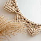 Decorative Macrame Wall Mirror with Floral Design | High & Bury