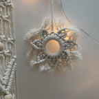 Decorative Macrame Wall Ornament Angel Green | High & Bury