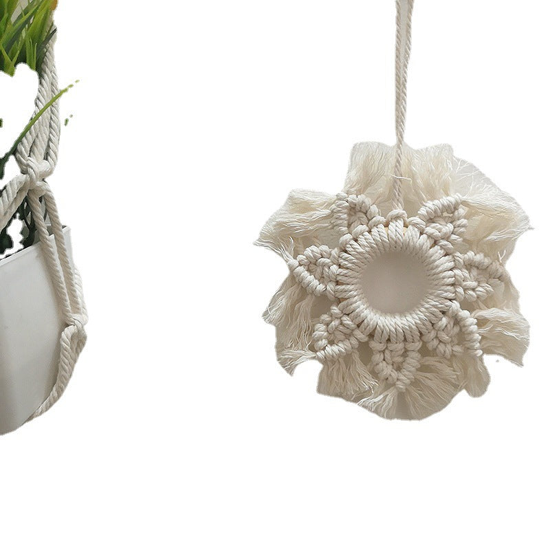Decorative Macrame Wall Ornament Angel Green | High & Bury