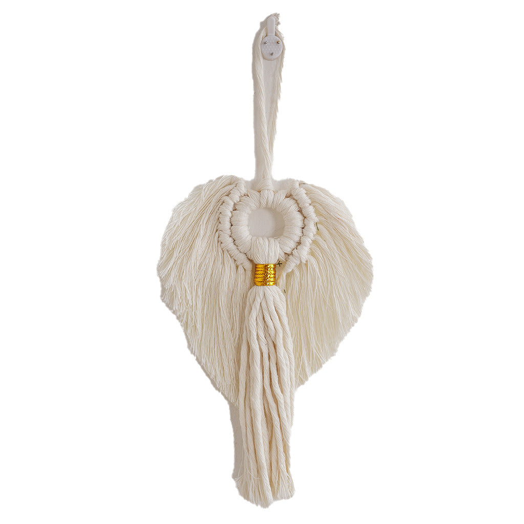 Decorative Macrame Wall Ornament Angel Green | High & Bury