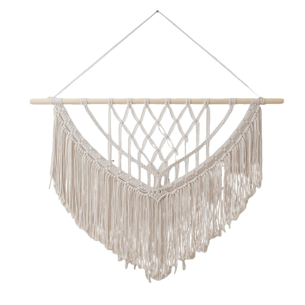 Decorative Macrame Wall Tapestry Off White | High & Bury