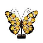 Decorative Metal Butterfly Wall Lamp with Solar-Powered Flower LED String | High & Bury