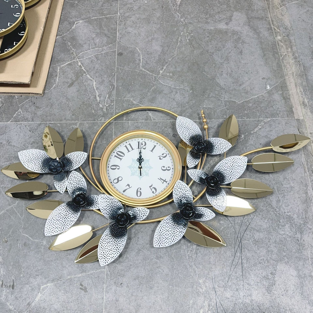 Decorative Metal Floral Wall Clock | High & Bury