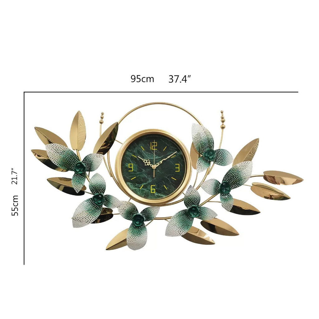 Decorative Metal Floral Wall Clock | High & Bury