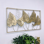 Decorative Metal Leaf Wall Art Sculpture Gold | High & Bury