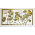 Decorative Metal Wall Art Sculpture with Ginkgo Leaf Design 47 × 2 × 24 Inch | High & Bury