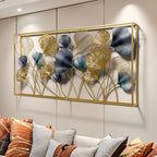 Decorative Metal Wall Art Sculpture with Ginkgo Leaf Design 47 × 2 × 24 Inch | High & Bury