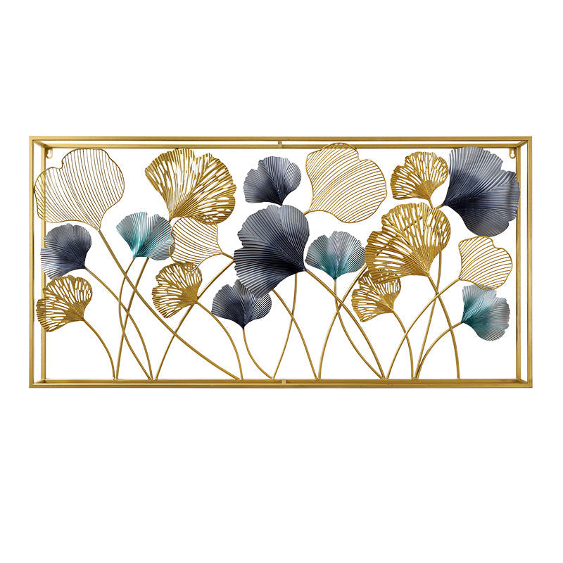 Decorative Metal Wall Art Sculpture with Ginkgo Leaf Design 47 × 2 × 24 Inch | High & Bury