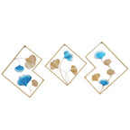 Decorative Metal Wall Art Set with Ginkgo Leaf and Floral Design | High & Bury