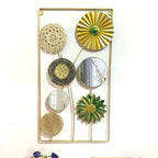 Decorative Metal Wall Art with Tropical Leaf and Mirror Design | High & Bury