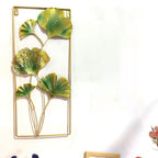 Decorative Metal Wall Art with Tropical Leaf and Mirror Design | High & Bury