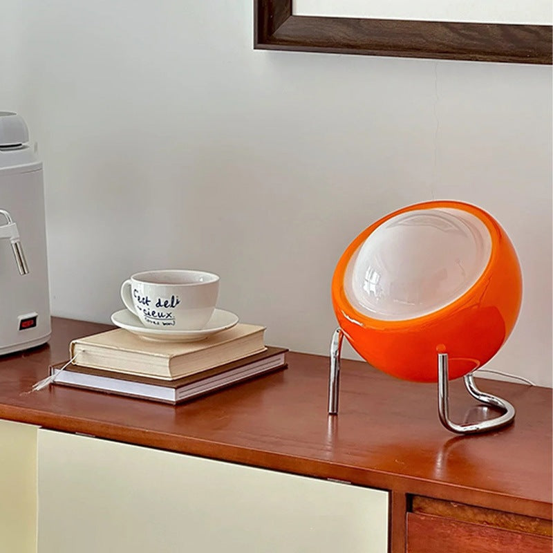 Decorative Orb LED Table Lamp with Chrome Tripod Legs | High & Bury