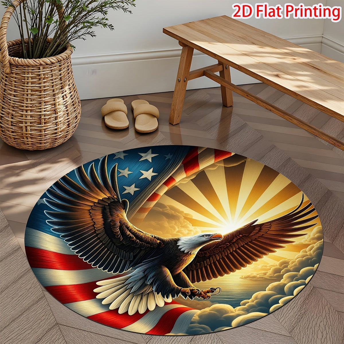 Decorative Patriotic Heart-Shaped Area Rug | High & Bury