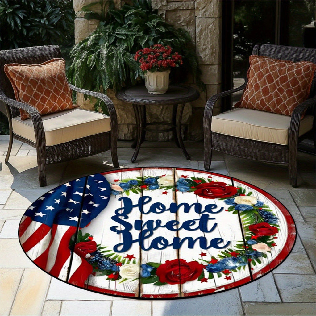 Decorative Patriotic Heart-Shaped Area Rug | High & Bury