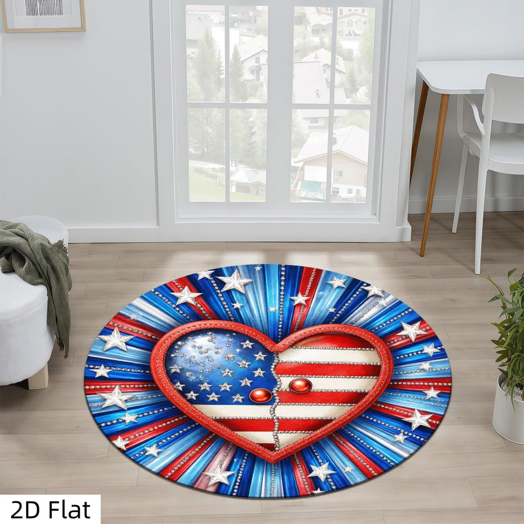Decorative Patriotic Heart-Shaped Area Rug | High & Bury