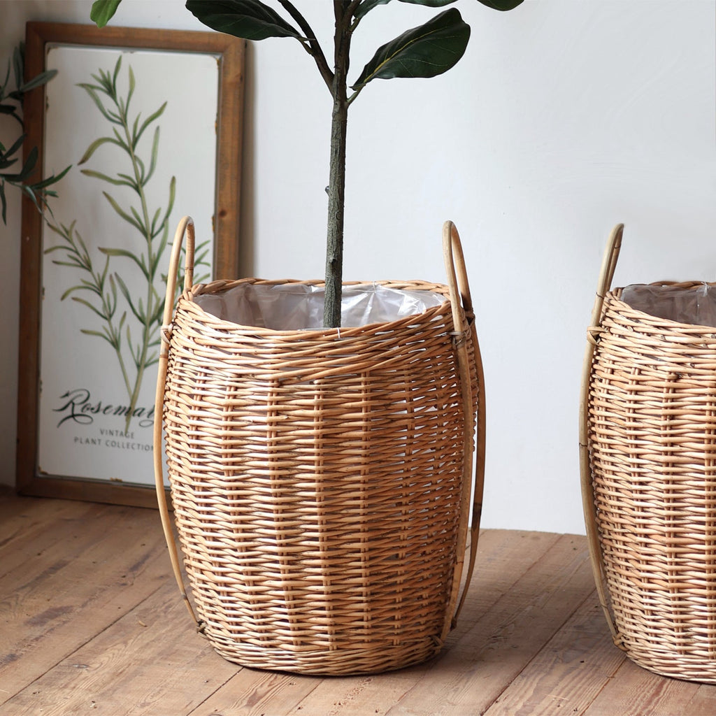 Decorative Plant Basket Woven Natural Fiber Handcrafted | High & Bury
