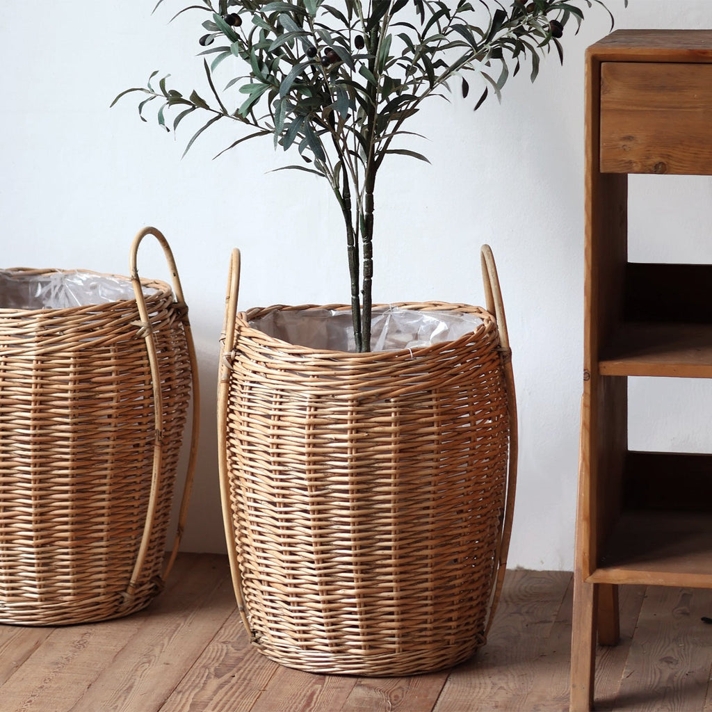 Decorative Plant Basket Woven Natural Fiber Handcrafted | High & Bury