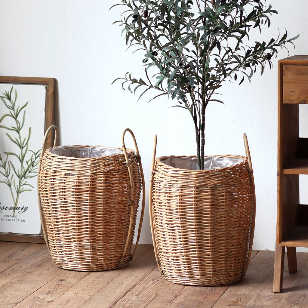 Decorative Plant Basket Woven Natural Fiber Handcrafted | High & Bury