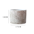 Decorative Plant Container made of Handmade Ceramic with Leaf Pattern | High & Bury