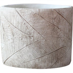 Decorative Plant Container made of Handmade Ceramic with Leaf Pattern | High & Bury