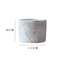Decorative Plant Container made of Handmade Ceramic with Leaf Pattern | High & Bury