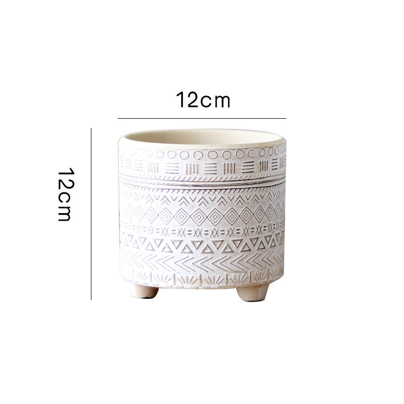 Decorative Plant Pot with Geometric Pattern | High & Bury