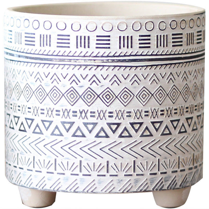 Decorative Plant Pot with Geometric Pattern | High & Bury