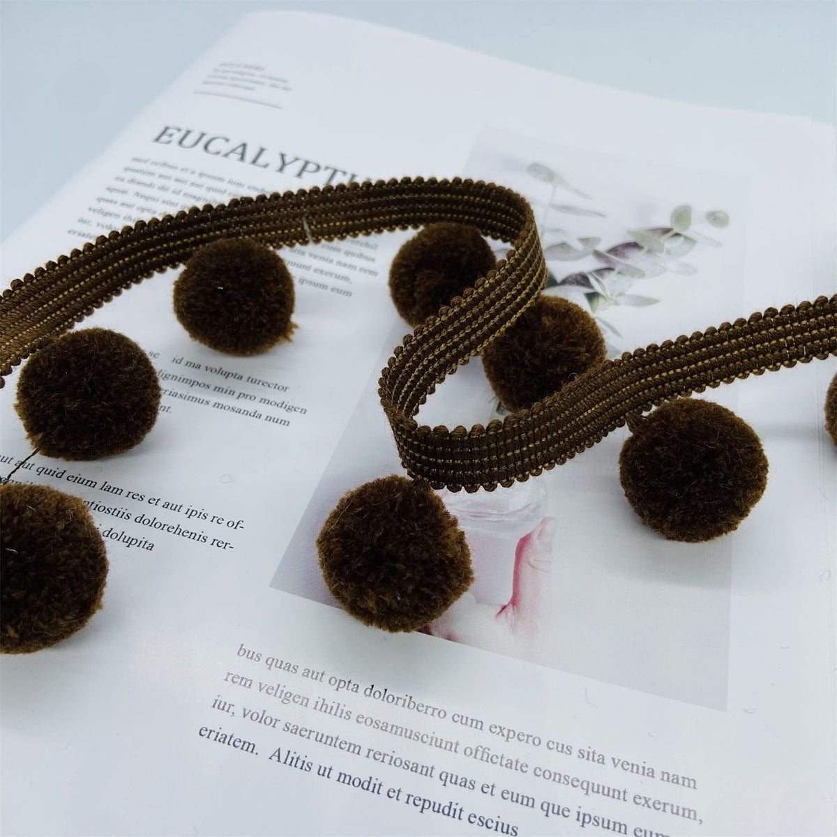 Decorative Pompon Trim Black-White | High & Bury