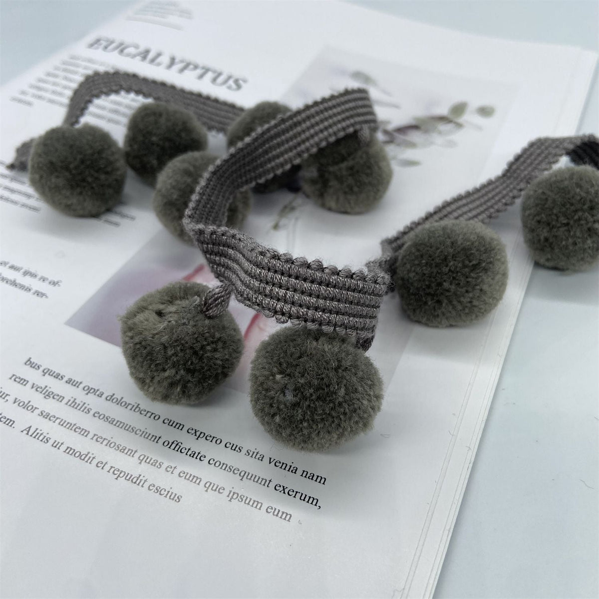 Decorative Pompon Trim Black-White | High & Bury