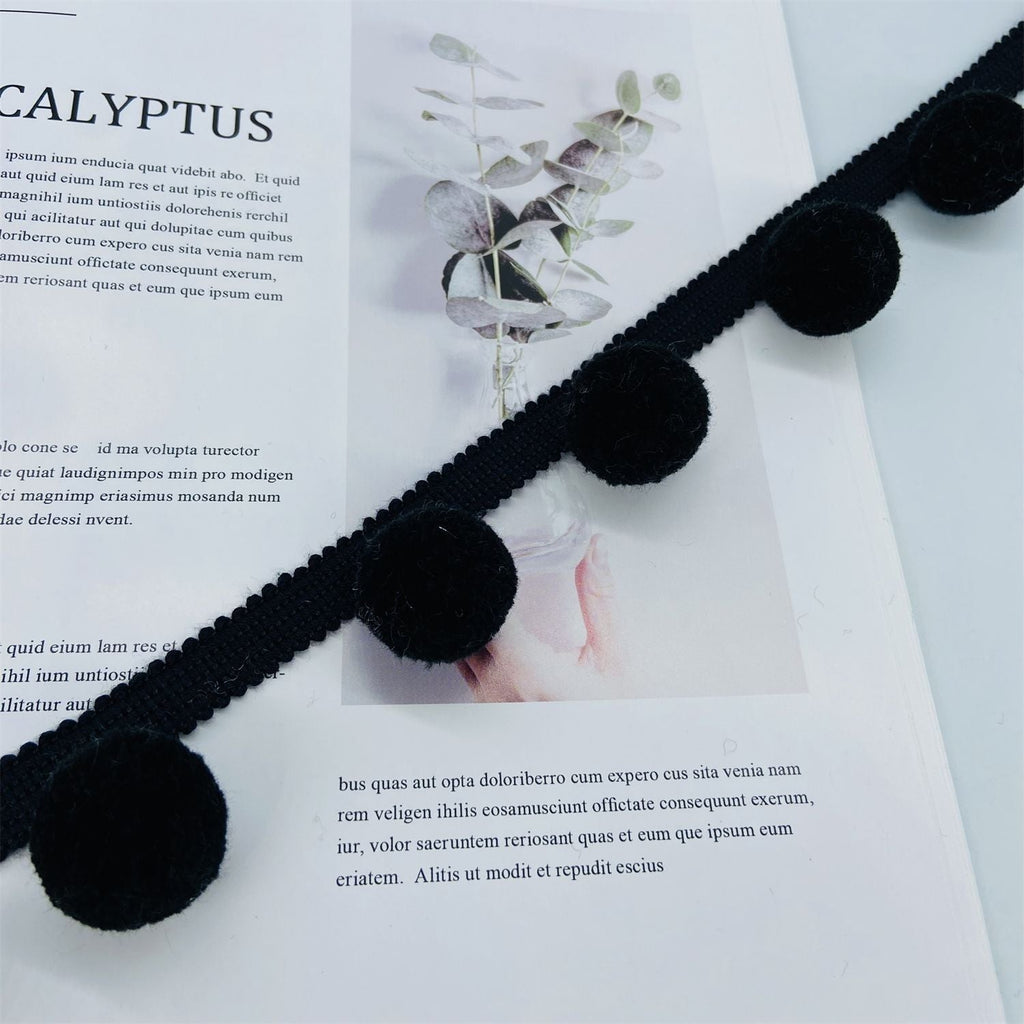 Decorative Pompon Trim Black-White | High & Bury