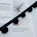 Decorative Pompon Trim Black-White | High & Bury